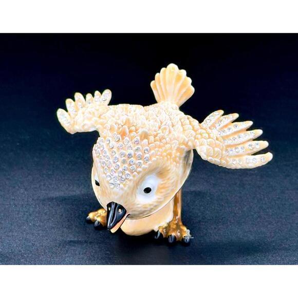 Swarovski Crystal Bird Trinket Box 🕊️ Luxury Enamel Fabergé-Style Jeweled Gift